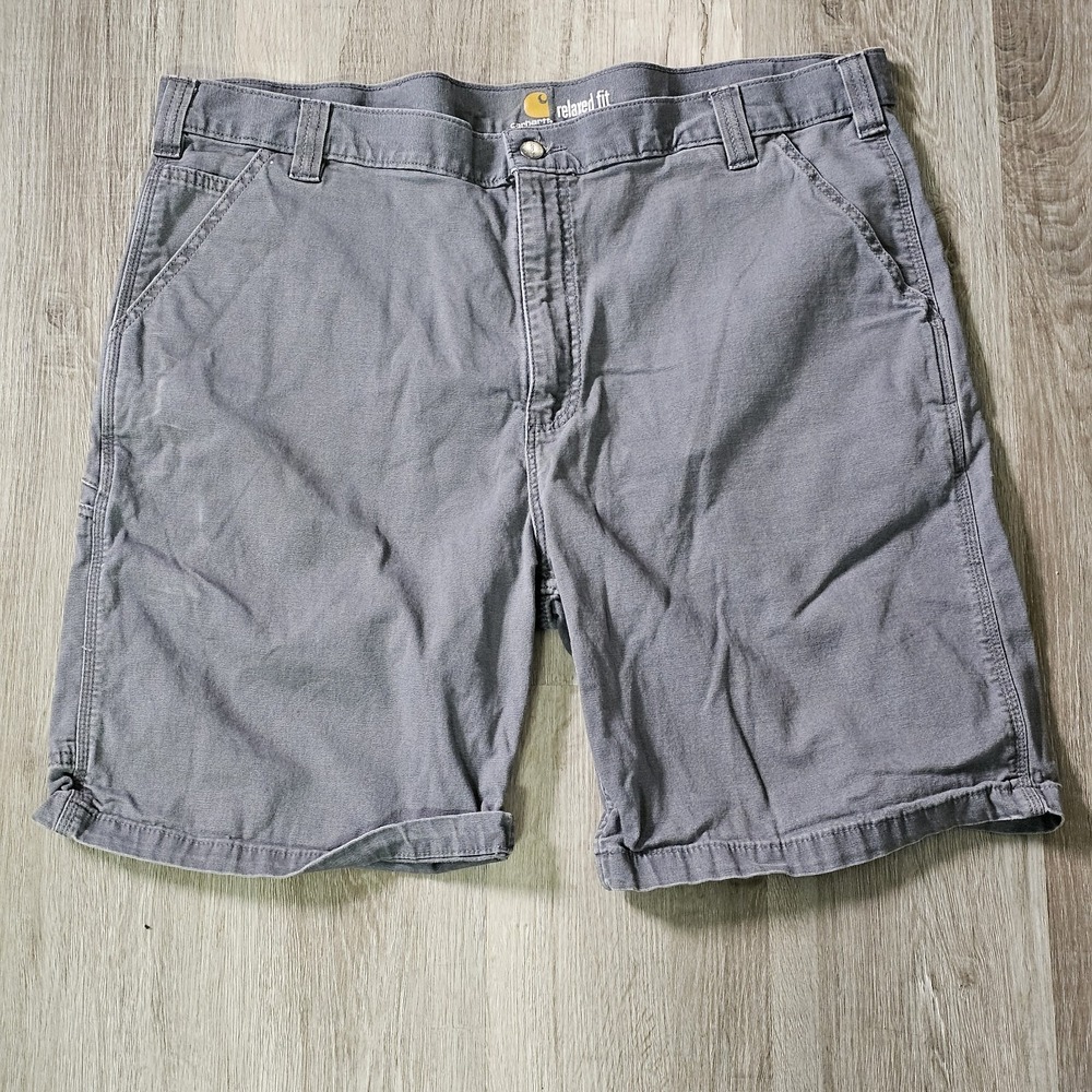 Carhartt Shorts Mens 42 Gray  Work Wear Relaxed Fit Cargo Canvas